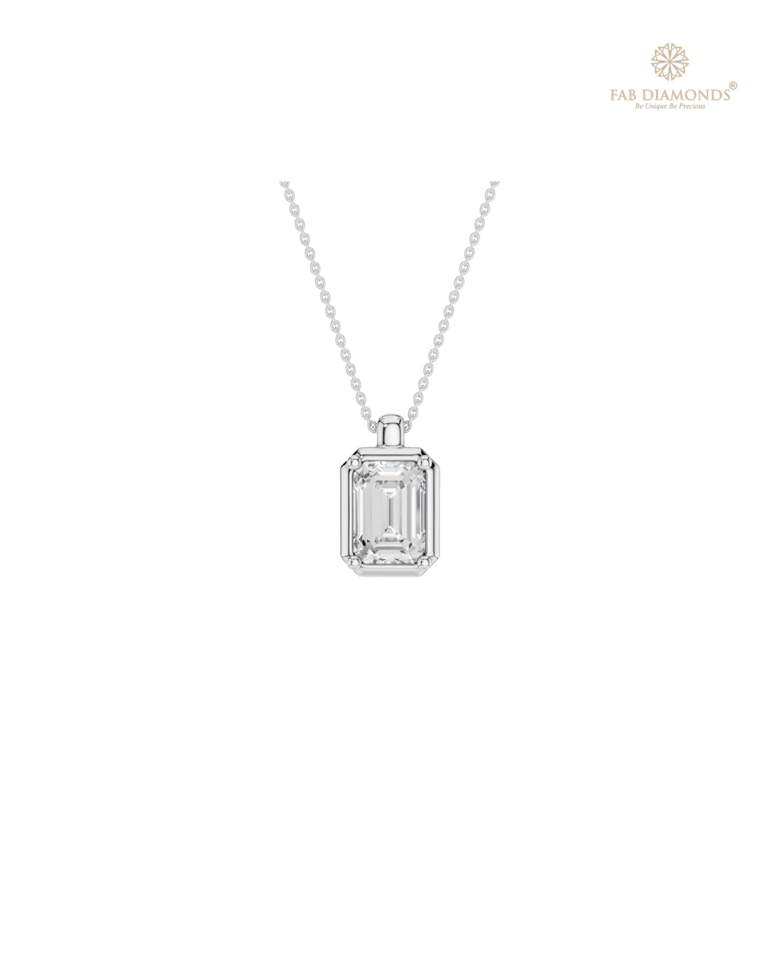 The PS06439 Classic Solitaire Diamond Pendant (1.00 Cts) on white atelier plate with FAB hallmark