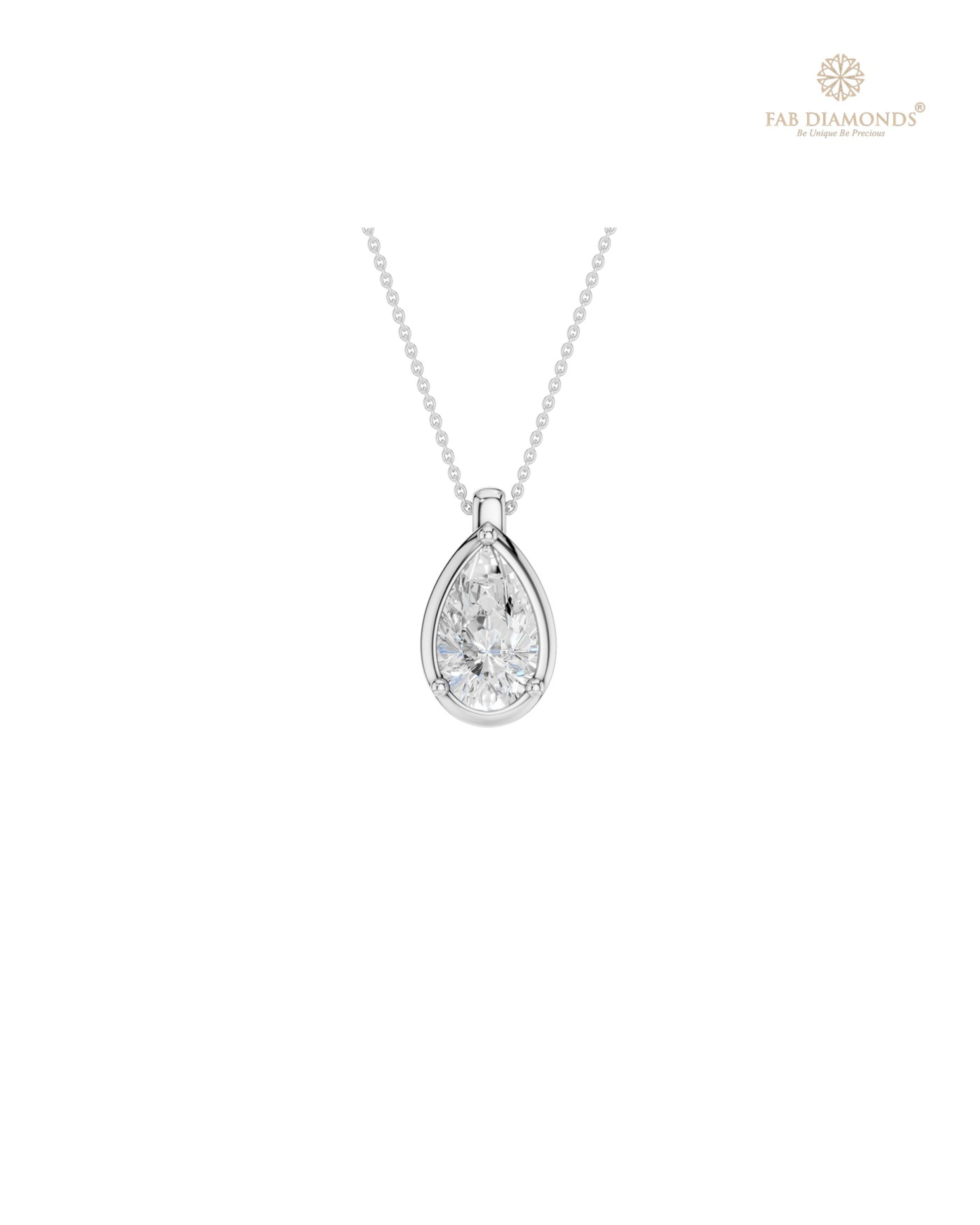 The PS06452 Classic Solitaire Diamond Pendant (1.00 Cts) on white atelier plate with FAB hallmark