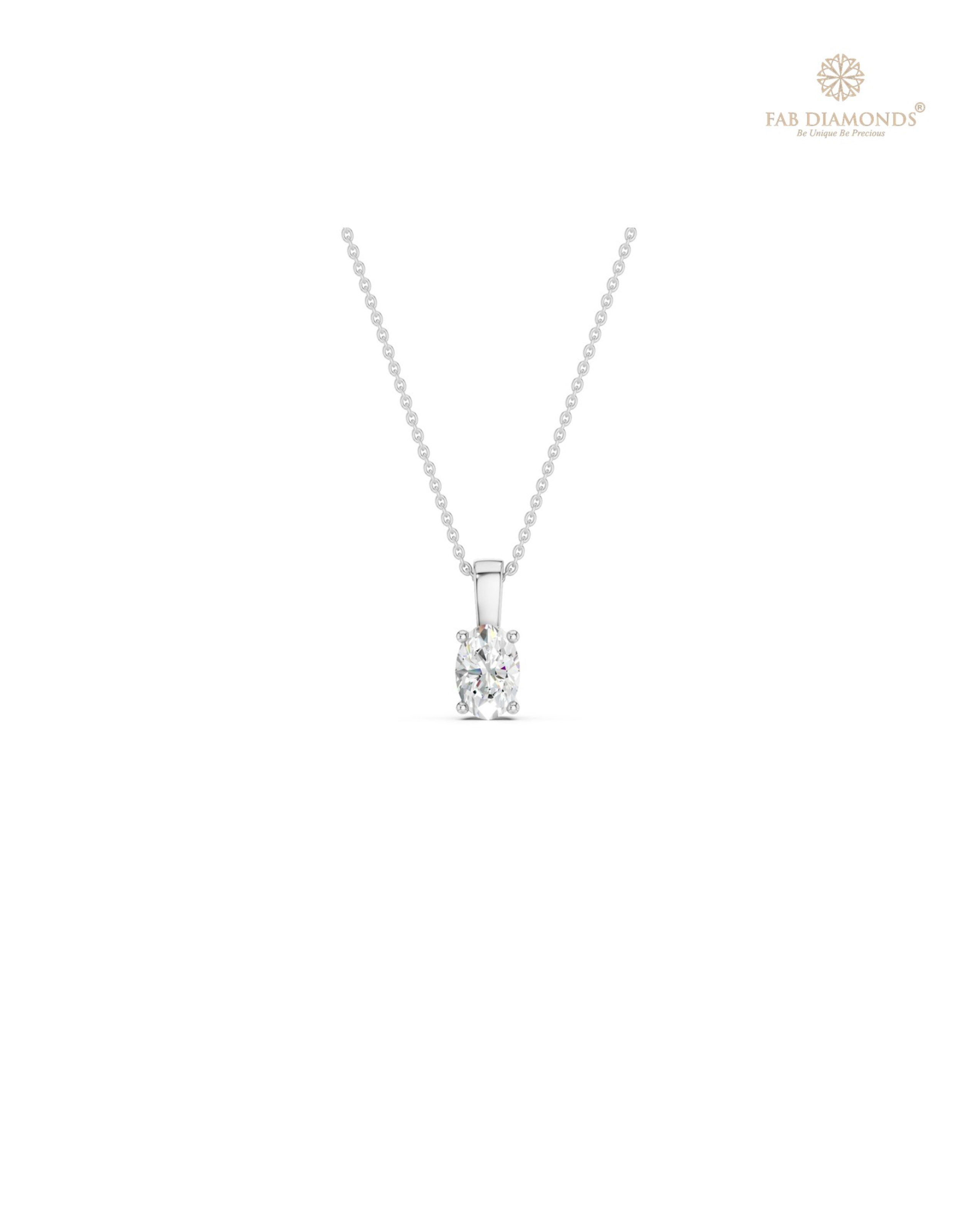 The PS06467 Floating Solitaire Diamond Pendant (0.25 Cts) on white atelier plate with FAB hallmark