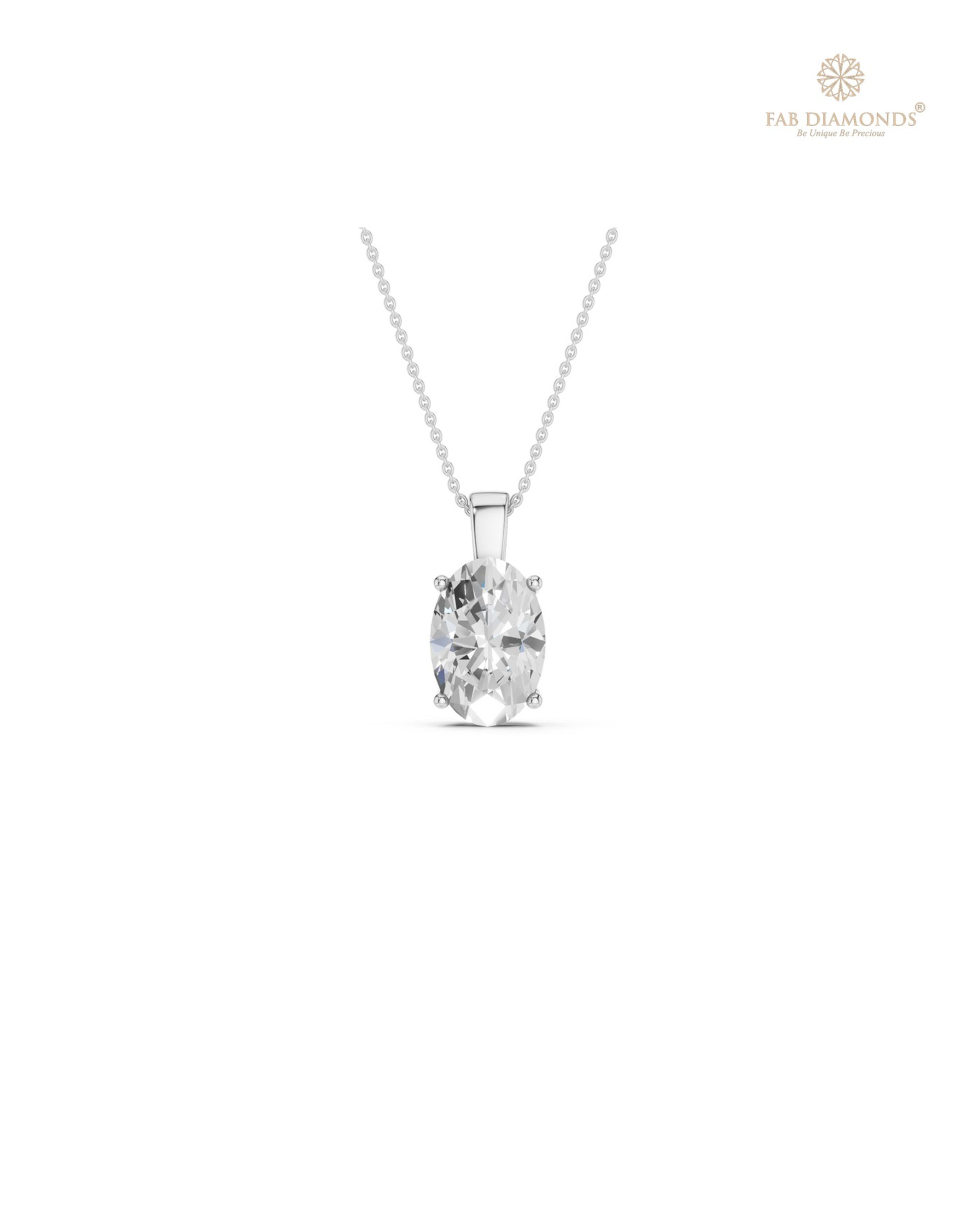 The PS06468 Classic Solitaire Diamond Pendant (1.50 Cts) on white atelier plate with FAB hallmark