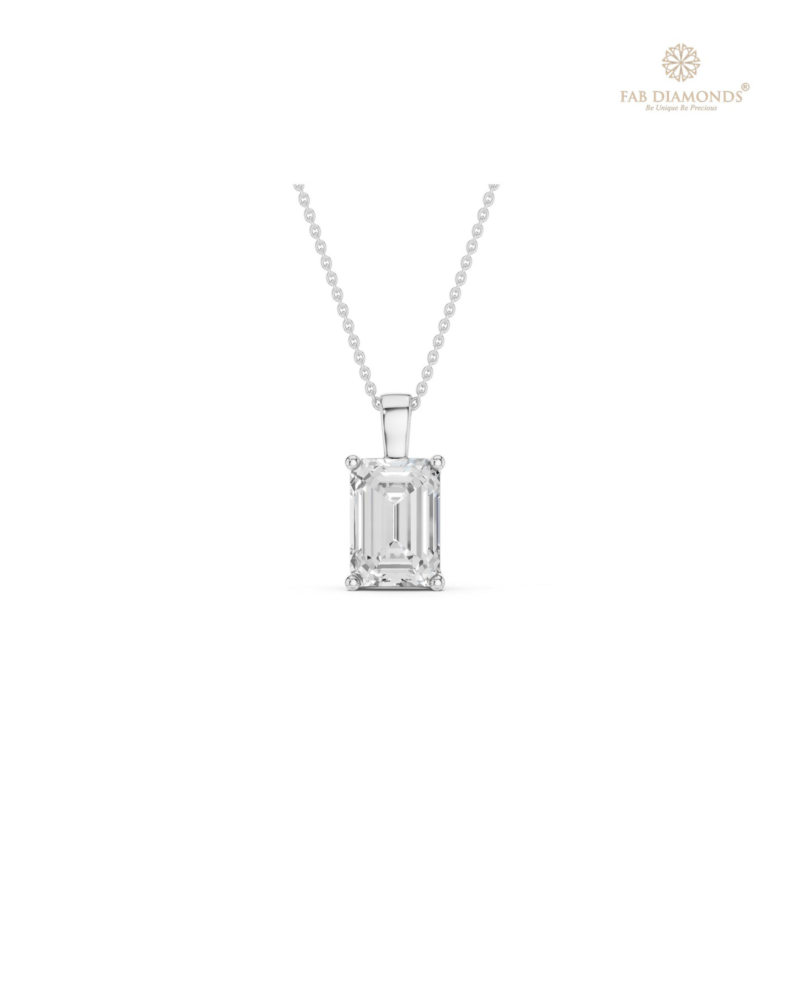 The PS06472 Classic Solitaire Diamond Pendant (1.50 Cts) on white atelier plate with FAB hallmark