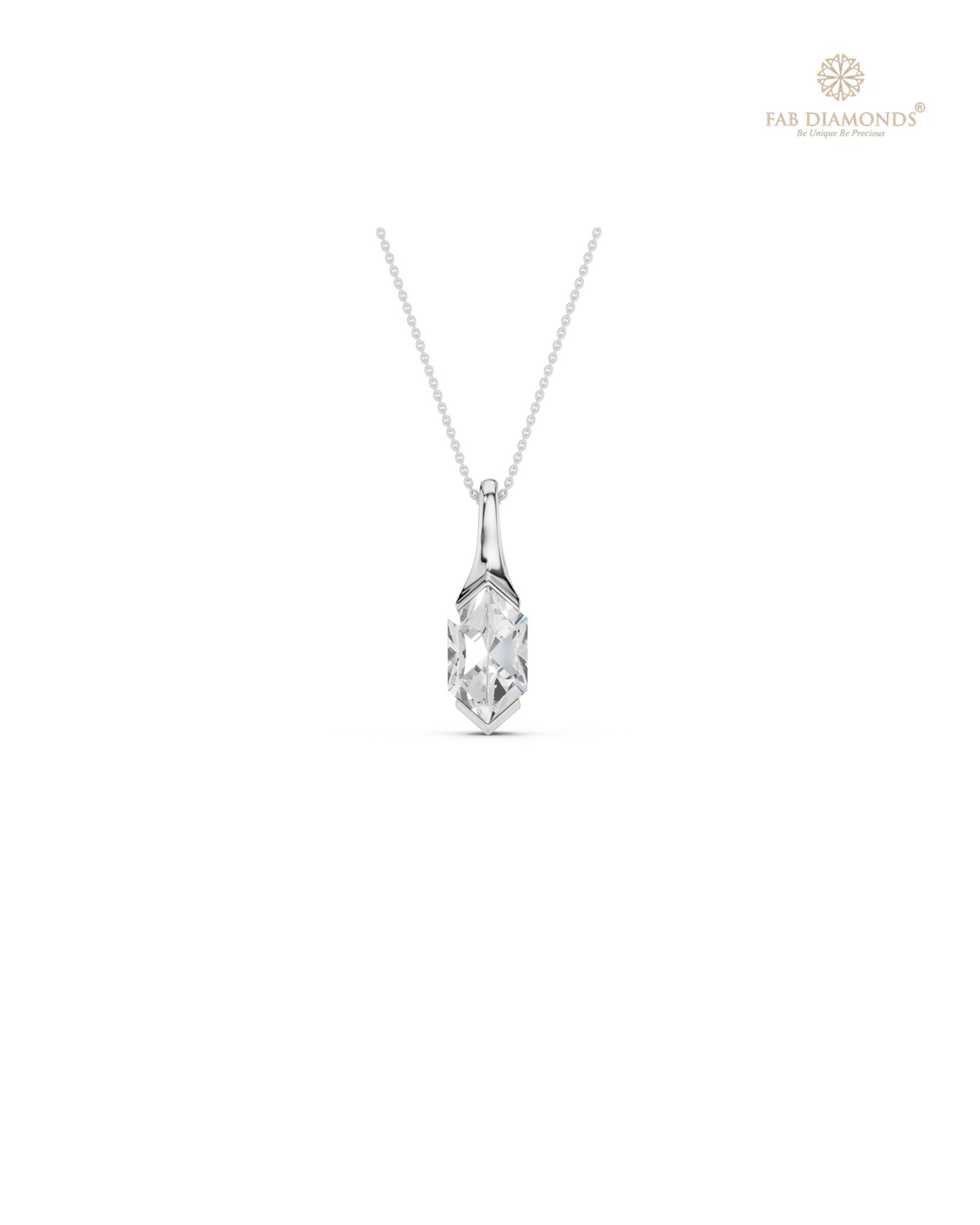 The PS06491 Grand Solitaire Diamond Pendant (2.00 Cts) on white atelier plate with FAB hallmark
