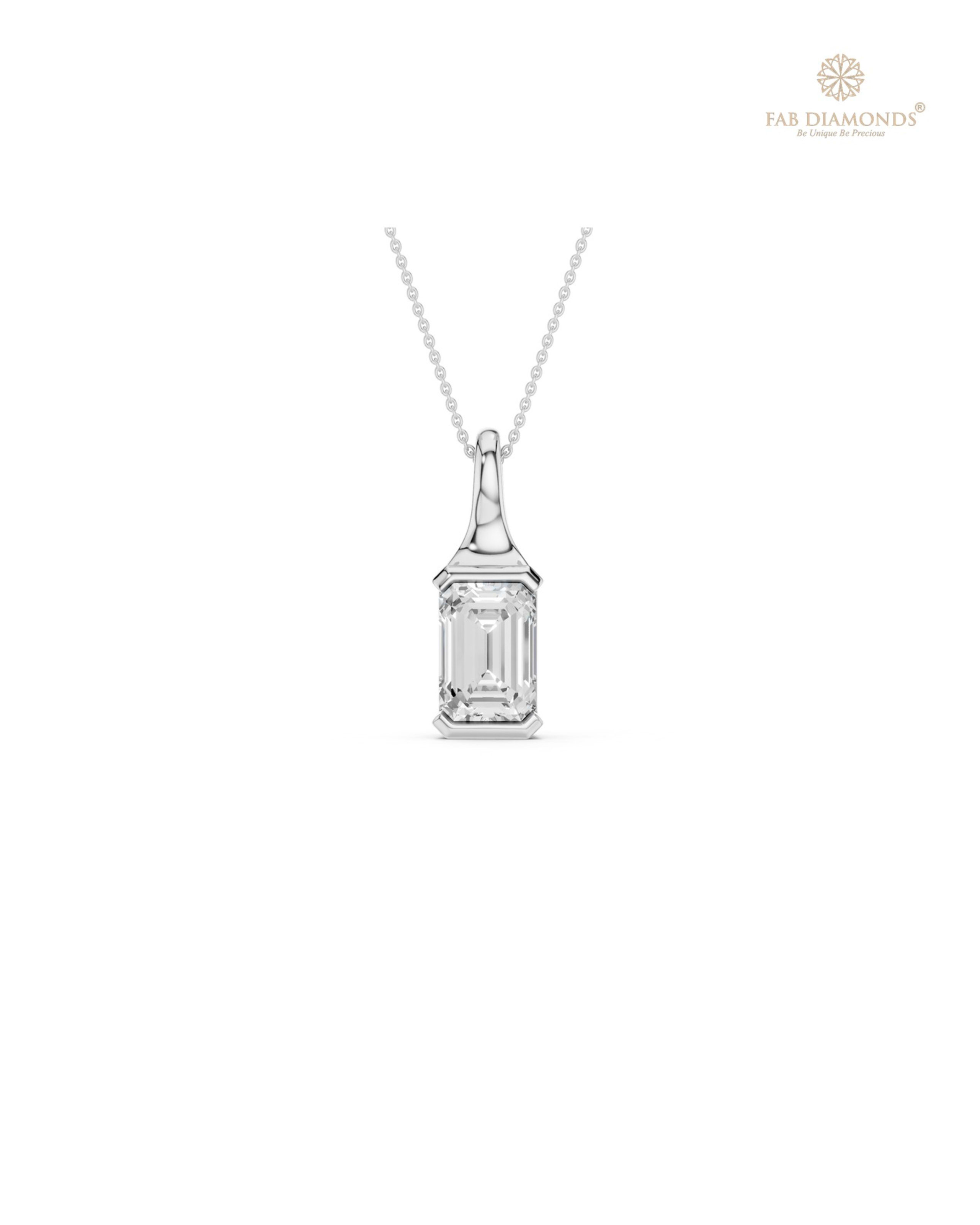 The PS06492 Grand Solitaire Diamond Pendant (2.00 Cts) on white atelier plate with FAB hallmark