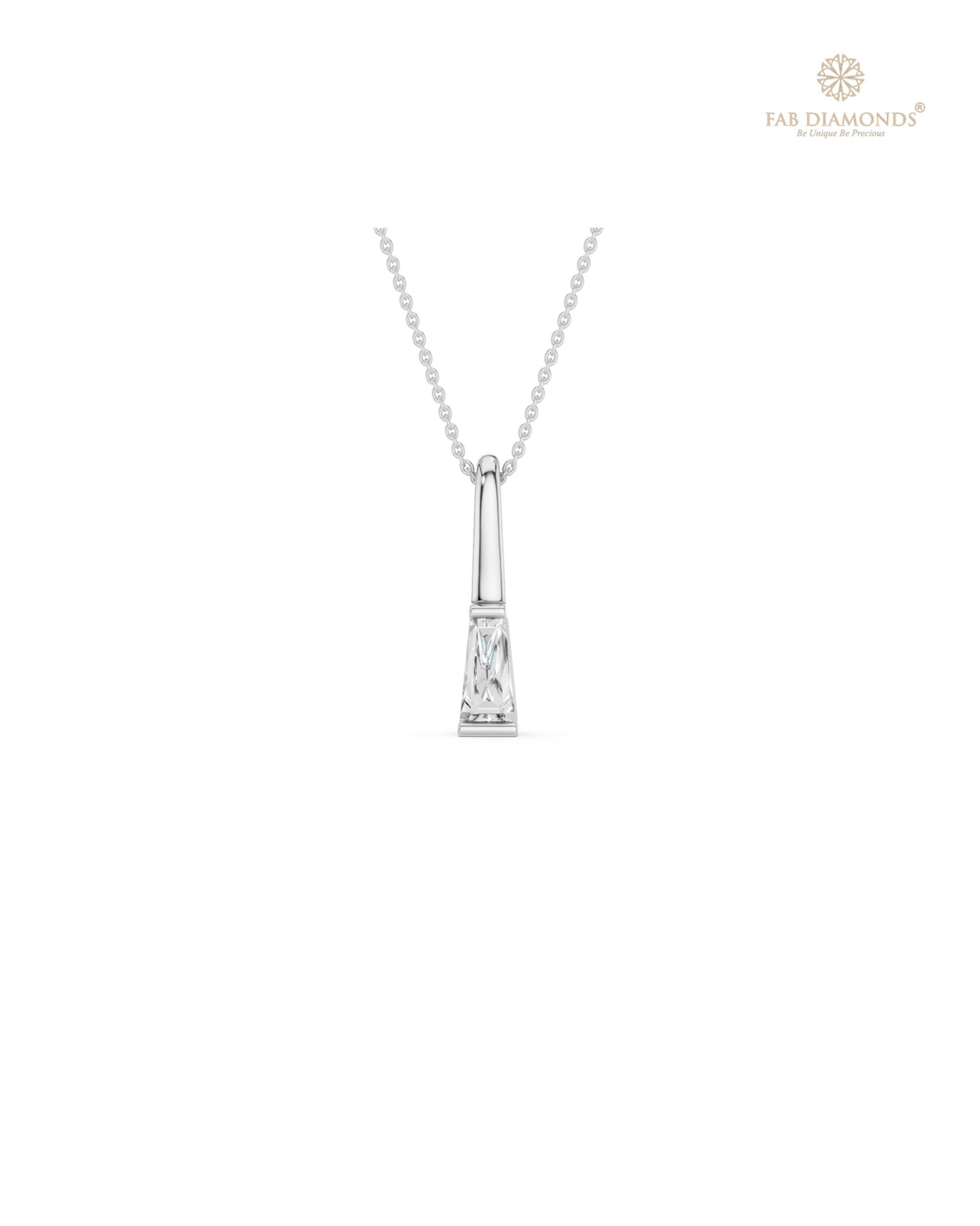 The PS06498 Floating Solitaire Diamond Pendant (0.20 Cts) on white atelier plate with FAB hallmark