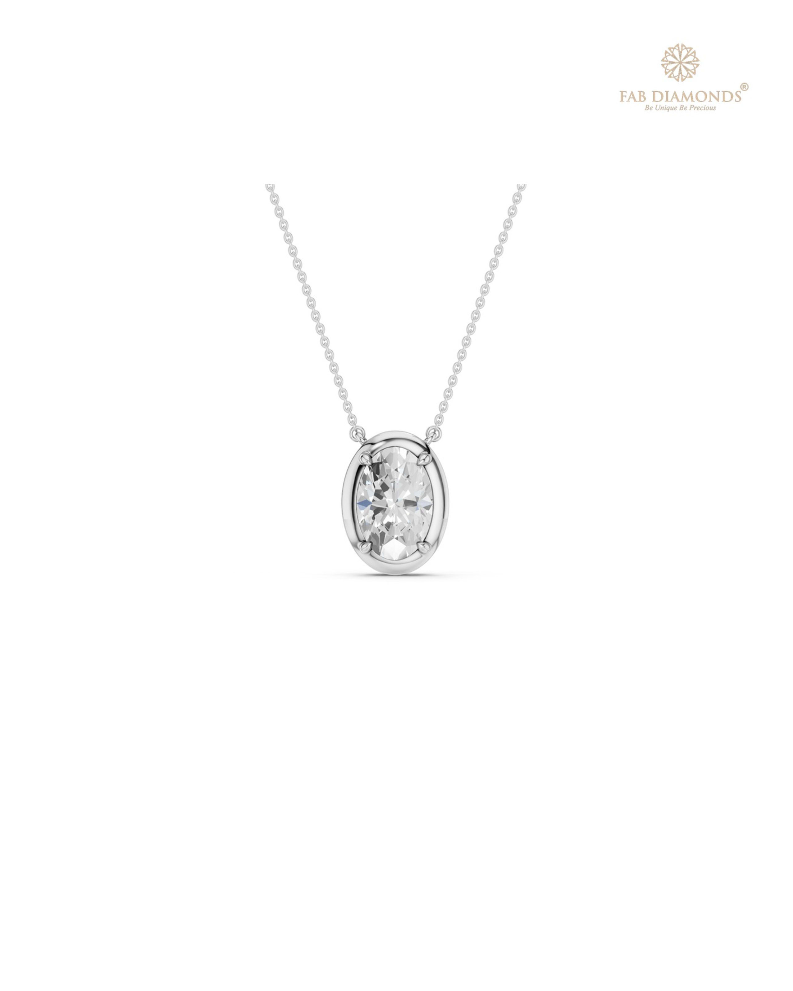 The PS06502 Classic Solitaire Diamond Pendant (1.00 Cts) on white atelier plate with FAB hallmark