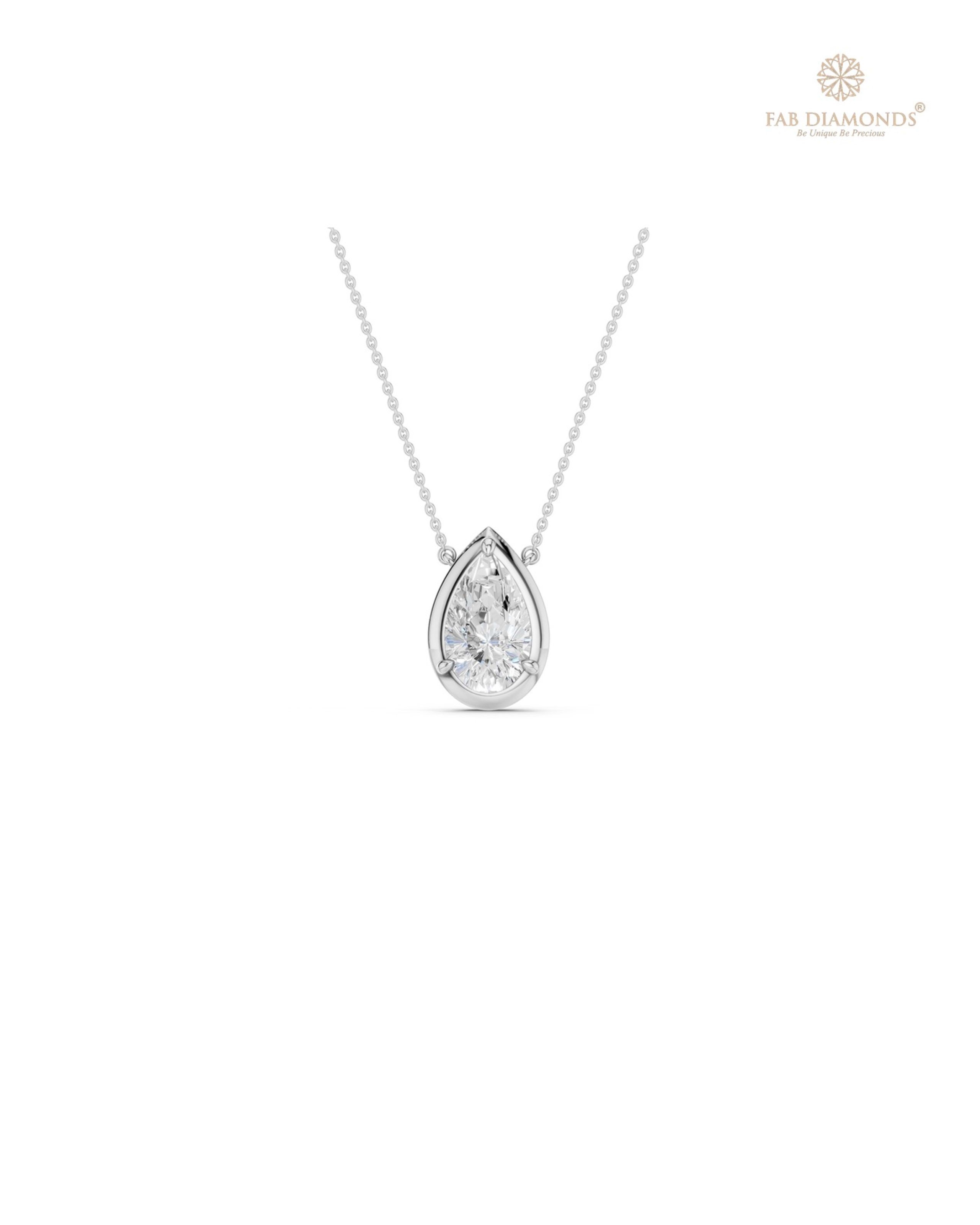 The PS06503 Classic Solitaire Diamond Pendant (1.00 Cts) on white atelier plate with FAB hallmark