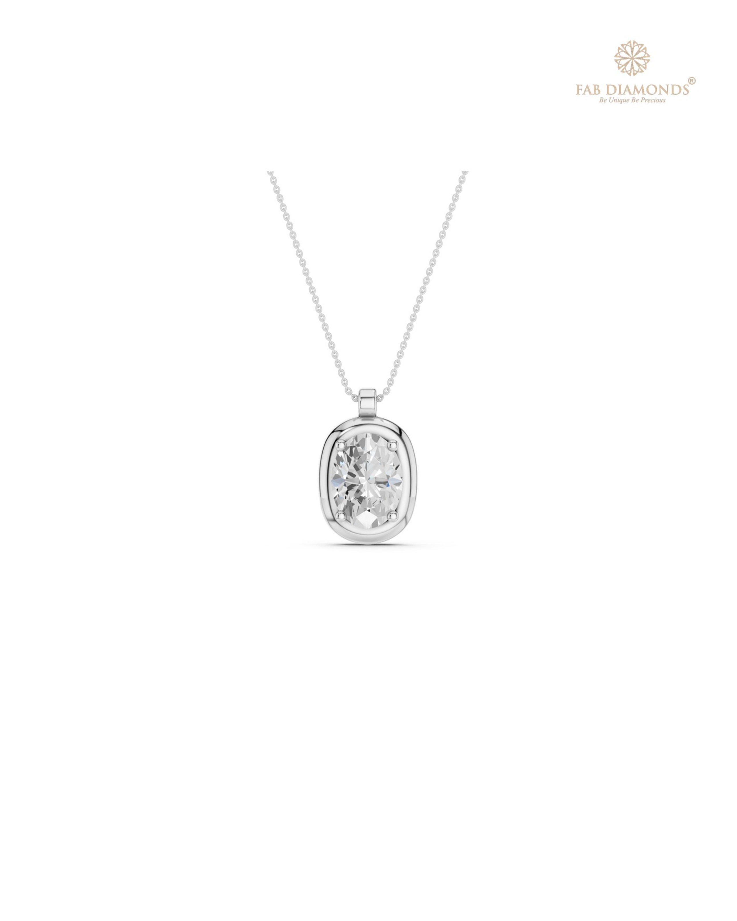 The PS06512 Classic Solitaire Diamond Pendant (1.00 Cts) on white atelier plate with FAB hallmark