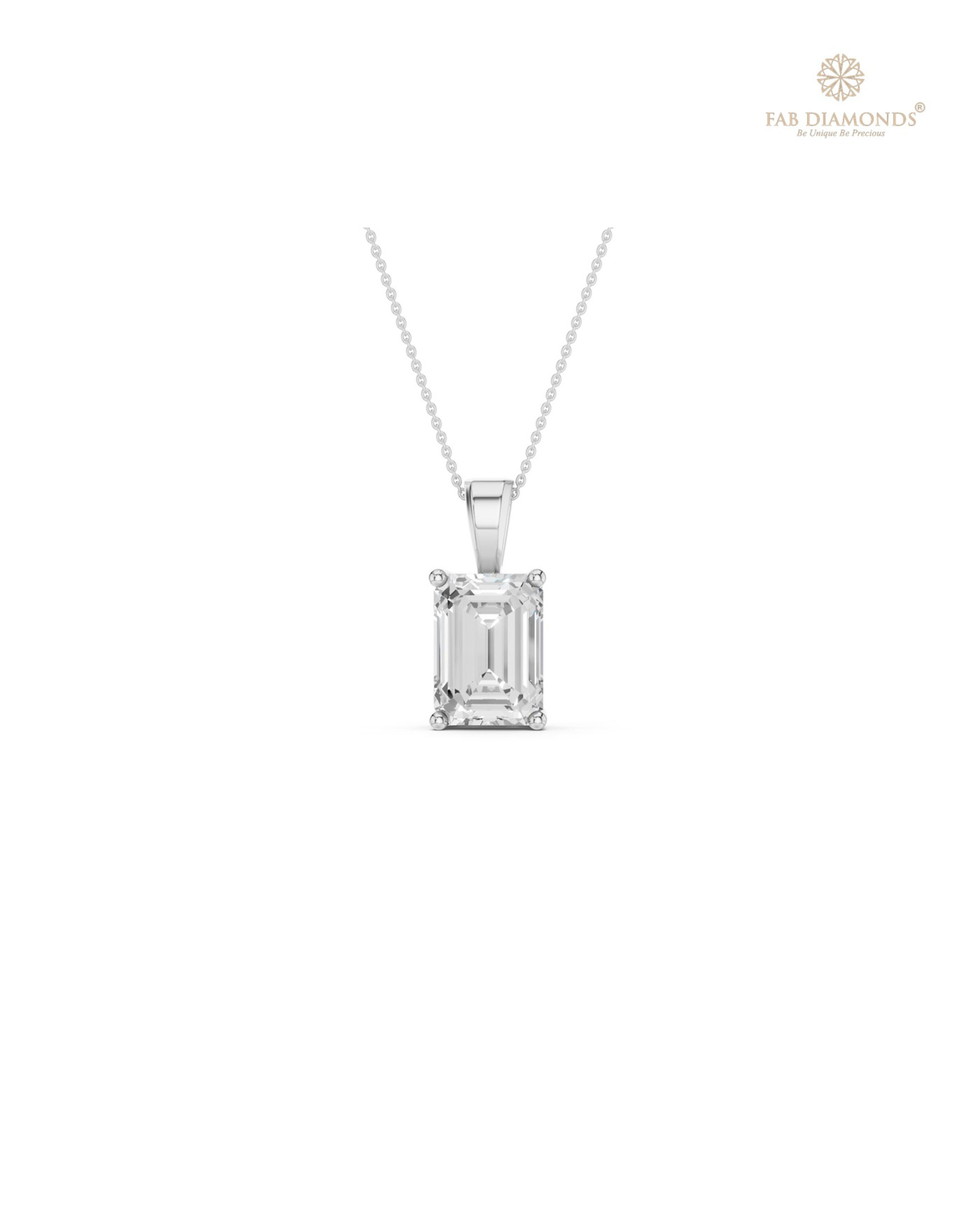 The PS06515 Grand Solitaire Diamond Pendant (3.00 Cts) on white atelier plate with FAB hallmark