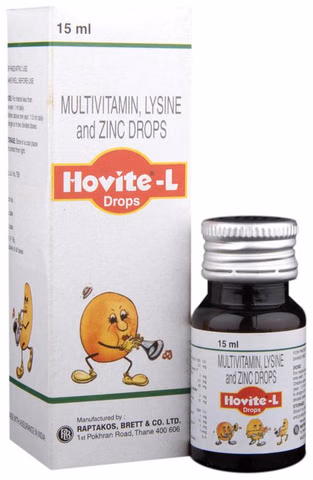 Hovite-L Drops 15ml Multivitamin Lysine Zinc
