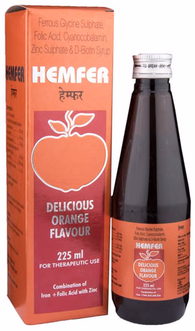 Hemfer Syrup 225ml Delicious Orange Flavour
