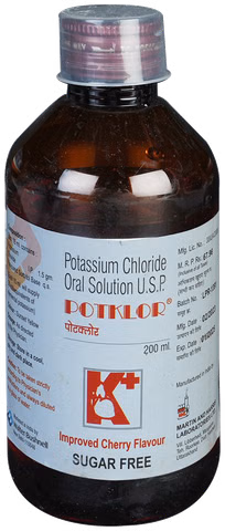Potklor Oral Solution 200ml Sugar Free Cherry Flavour