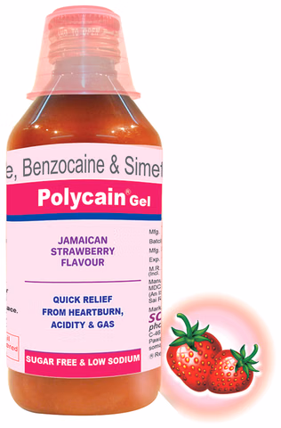 Polycain Gel 200ml Strawberry Sugar Free