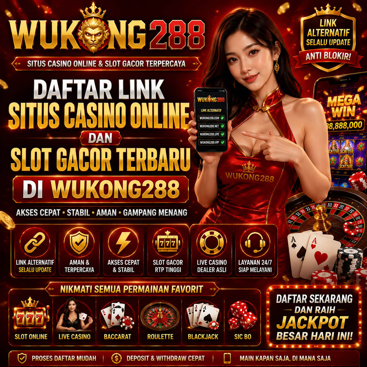 Daftar Link Situs Casino Online dan Slot Gacor Terbaru di WUKONG288 by Hey siriusly