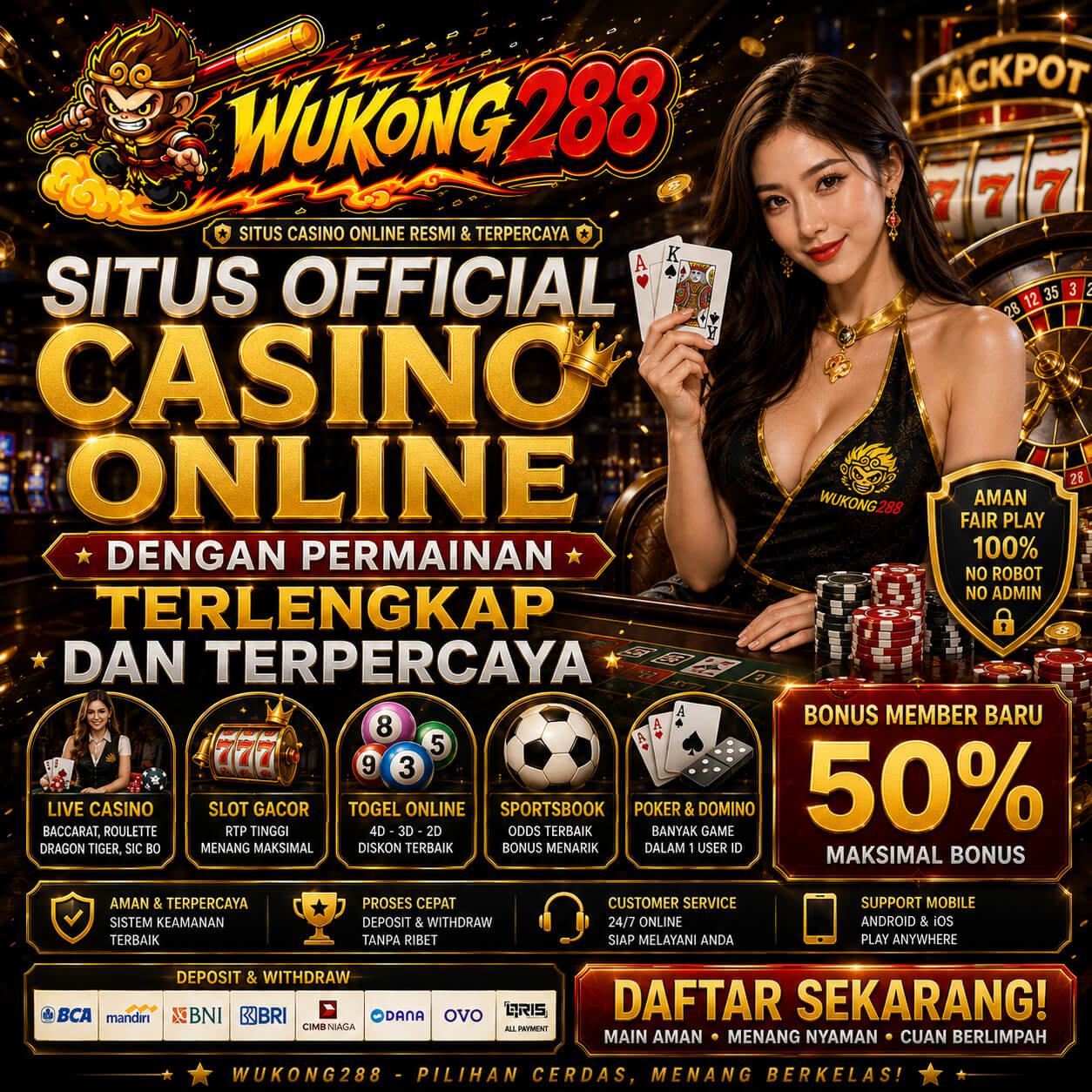 WUKONG288: Situs Official Casino Online Dengan Permainan Terlengkap Dan Terpercaya