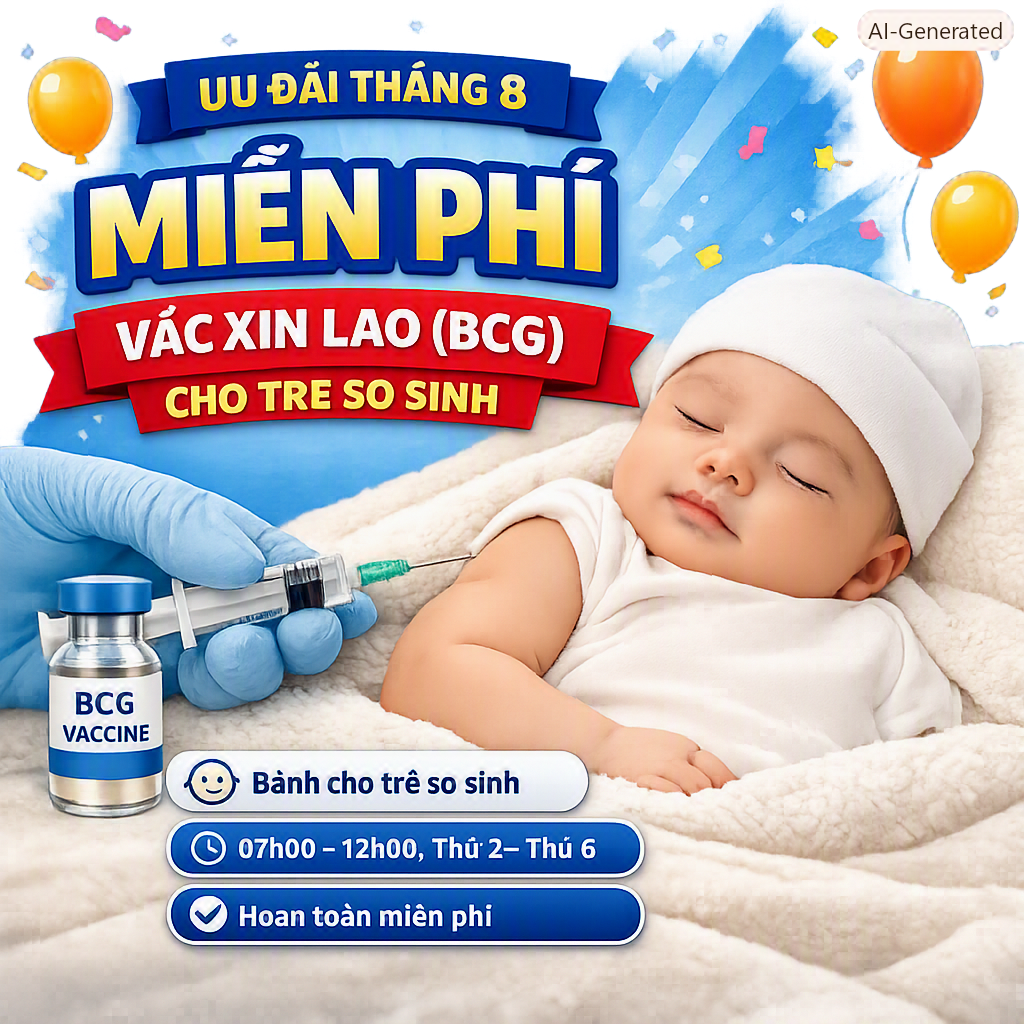 Miễn phí mũi vắc xin Lao (BCG) cho trẻ sơ sinh