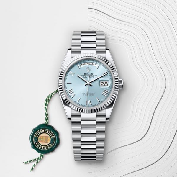 Rolex Mens Oyster Day Date Sky Blue Heavy Quality