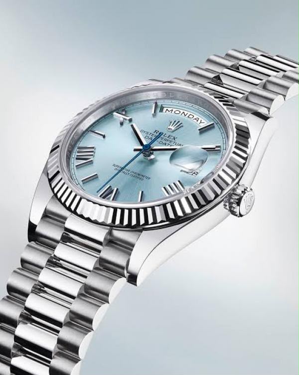 Rolex Mens Oyster Day Date Sky Blue Heavy Quality