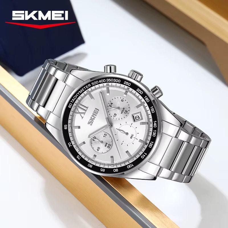 Skmei 9096 men's chronograph watch with stainless steel bracelet