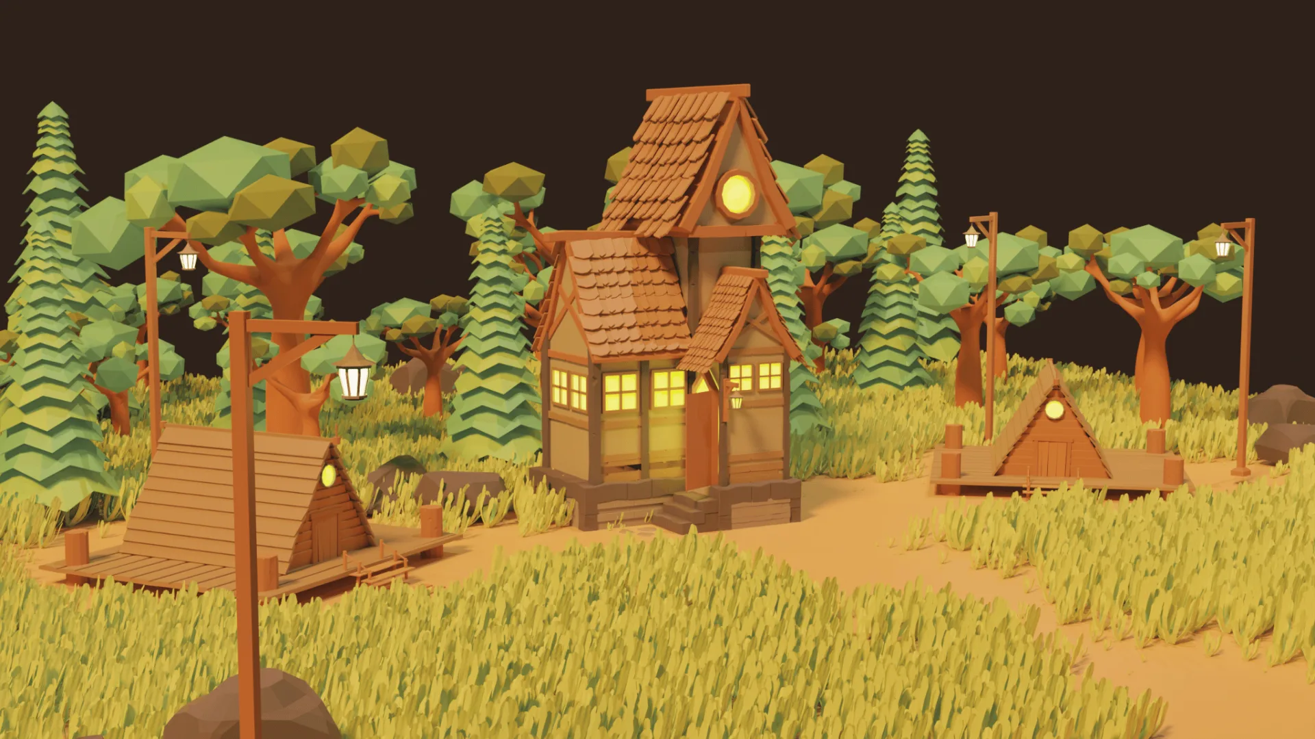 Low Poly Forest House