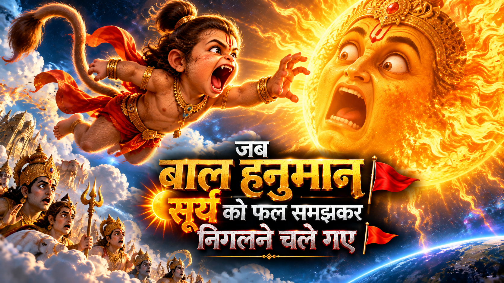 बाल हनुमान सूर्य को फल समझकर निगलने चले गए