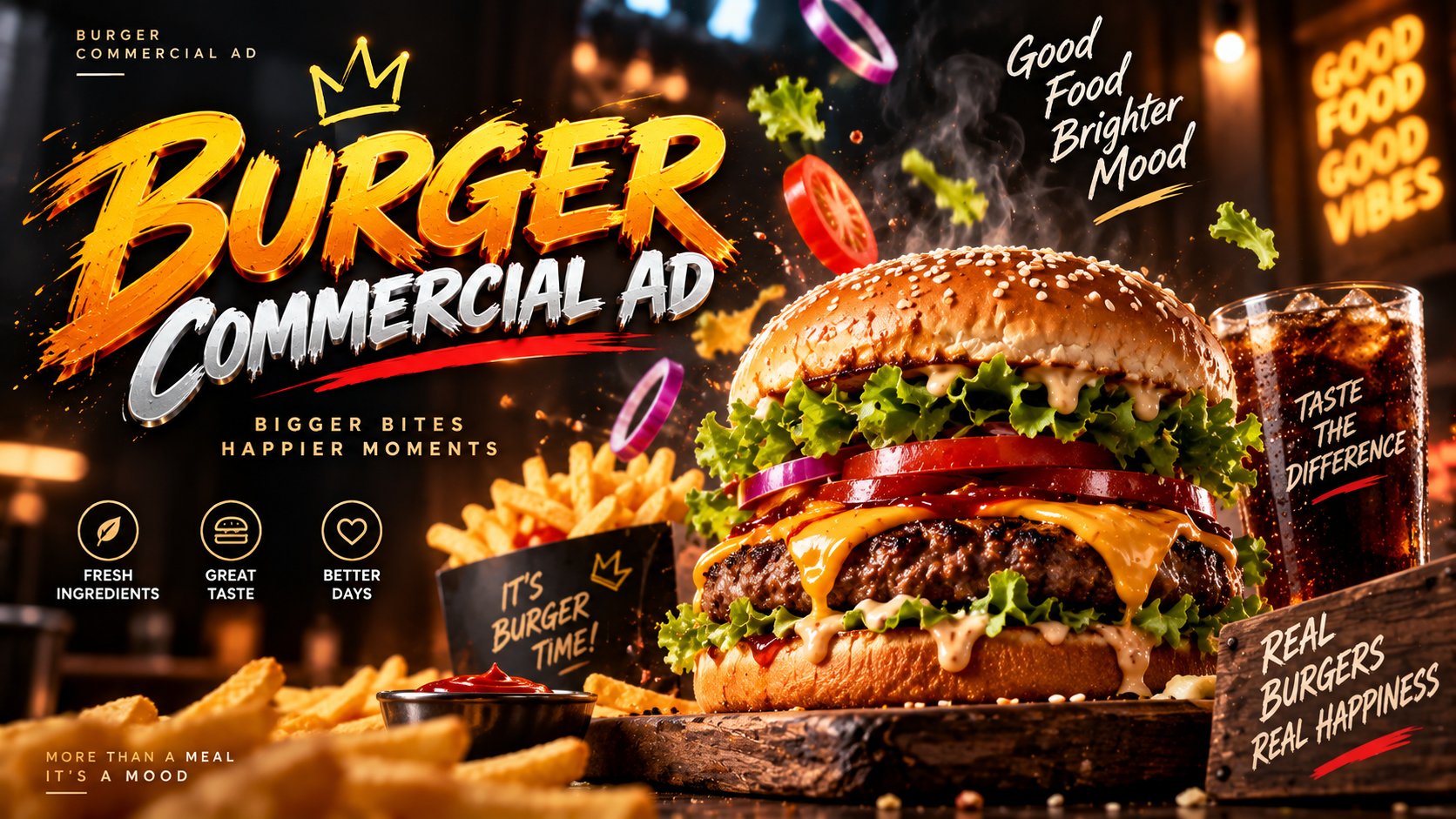 Cheese Burger Commercial Ad