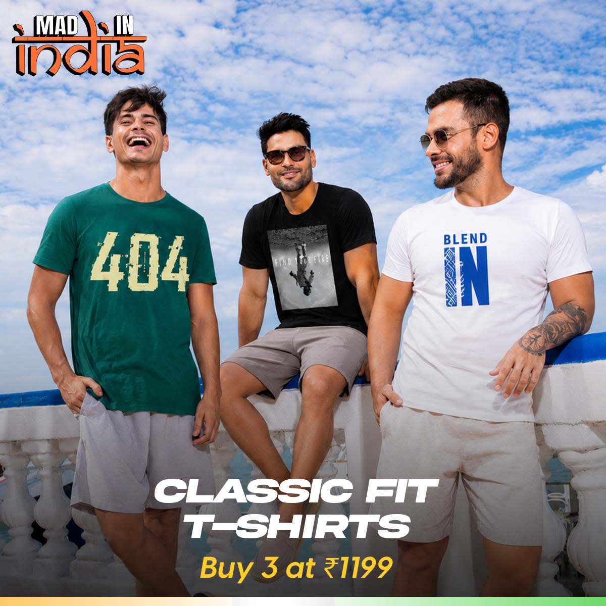 Classic Fit T-Shirt | Buy 3 @ ₹1199