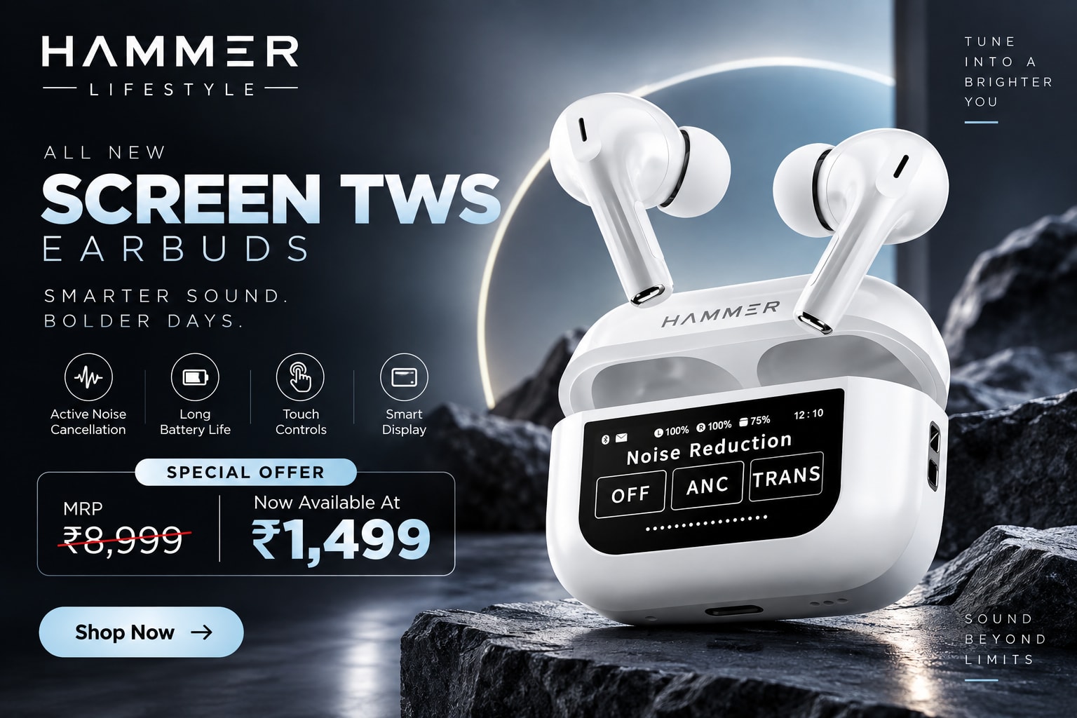 Screen TWS Bluetooth Earbuds