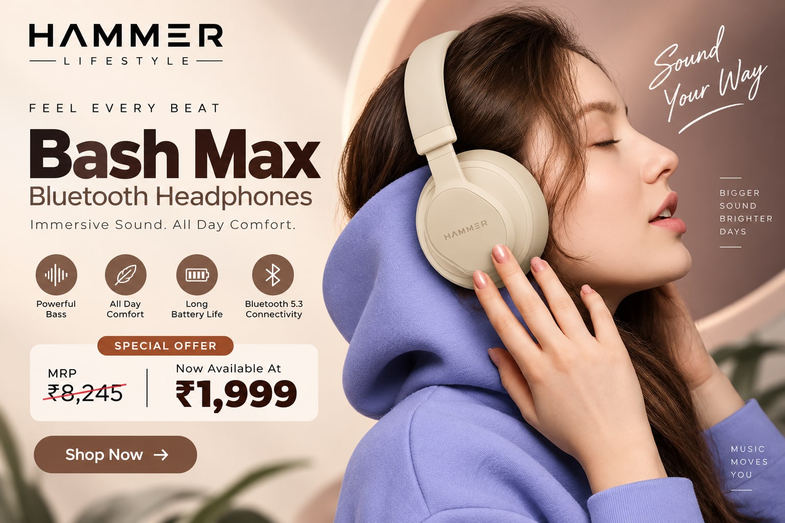 Bash Max Bluetooth Headphones With Mic