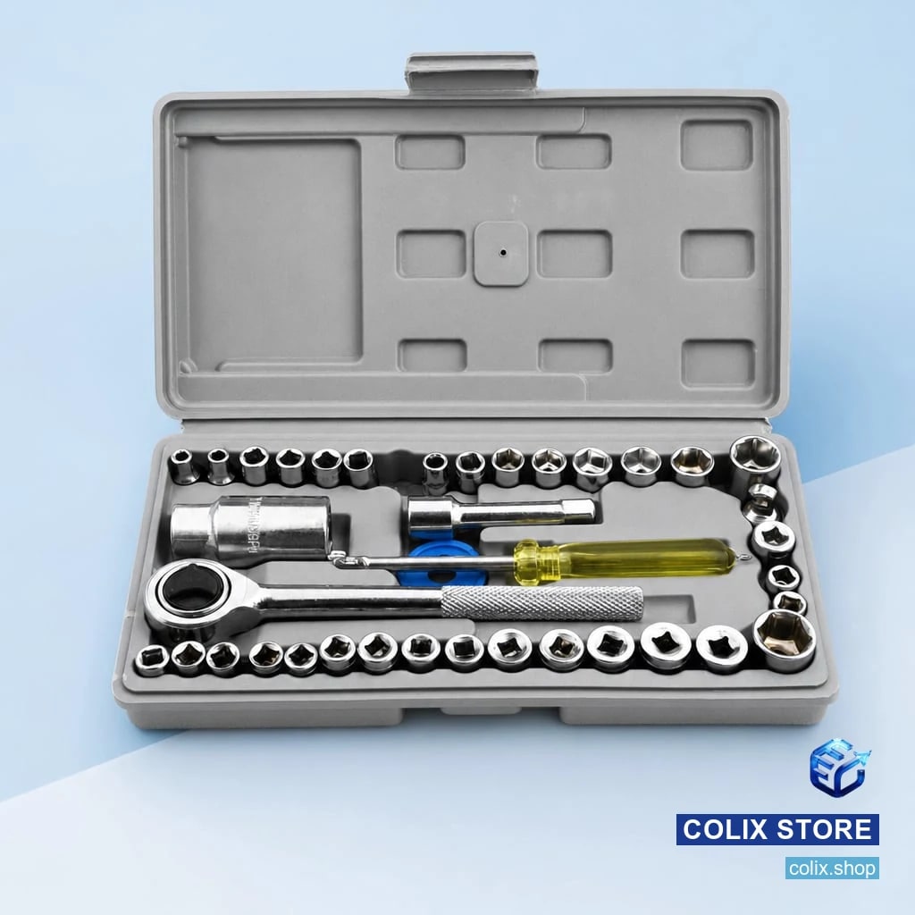 coffret de 40 pièces de clés à douille combinées