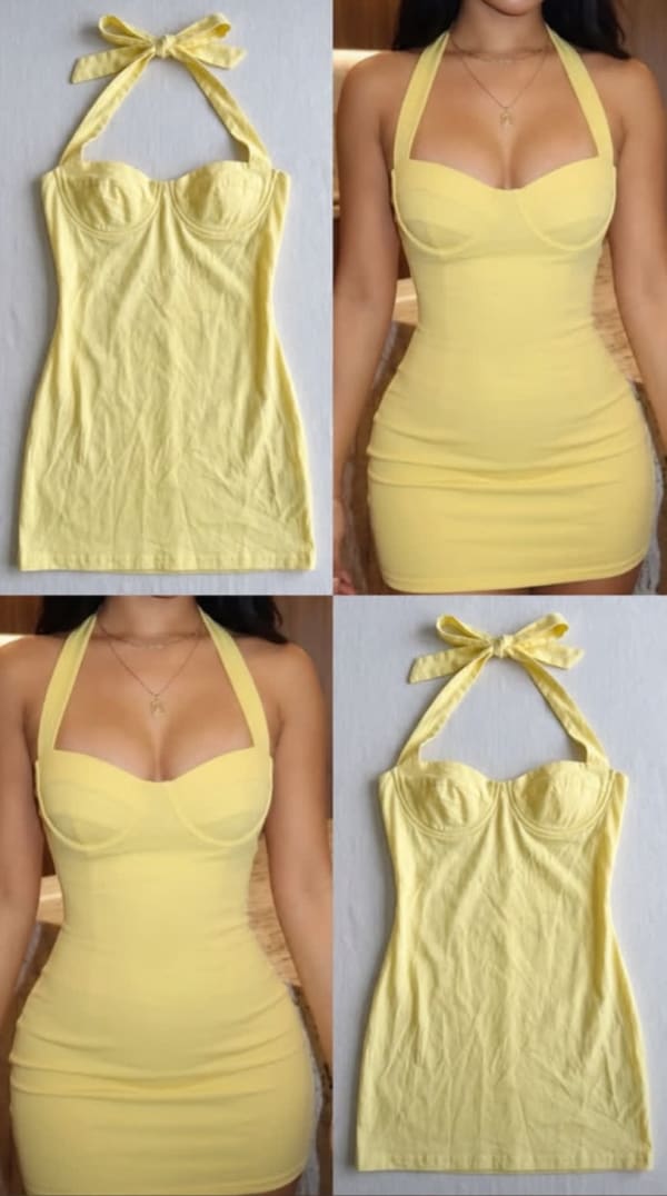 Vestido corto Amarillo