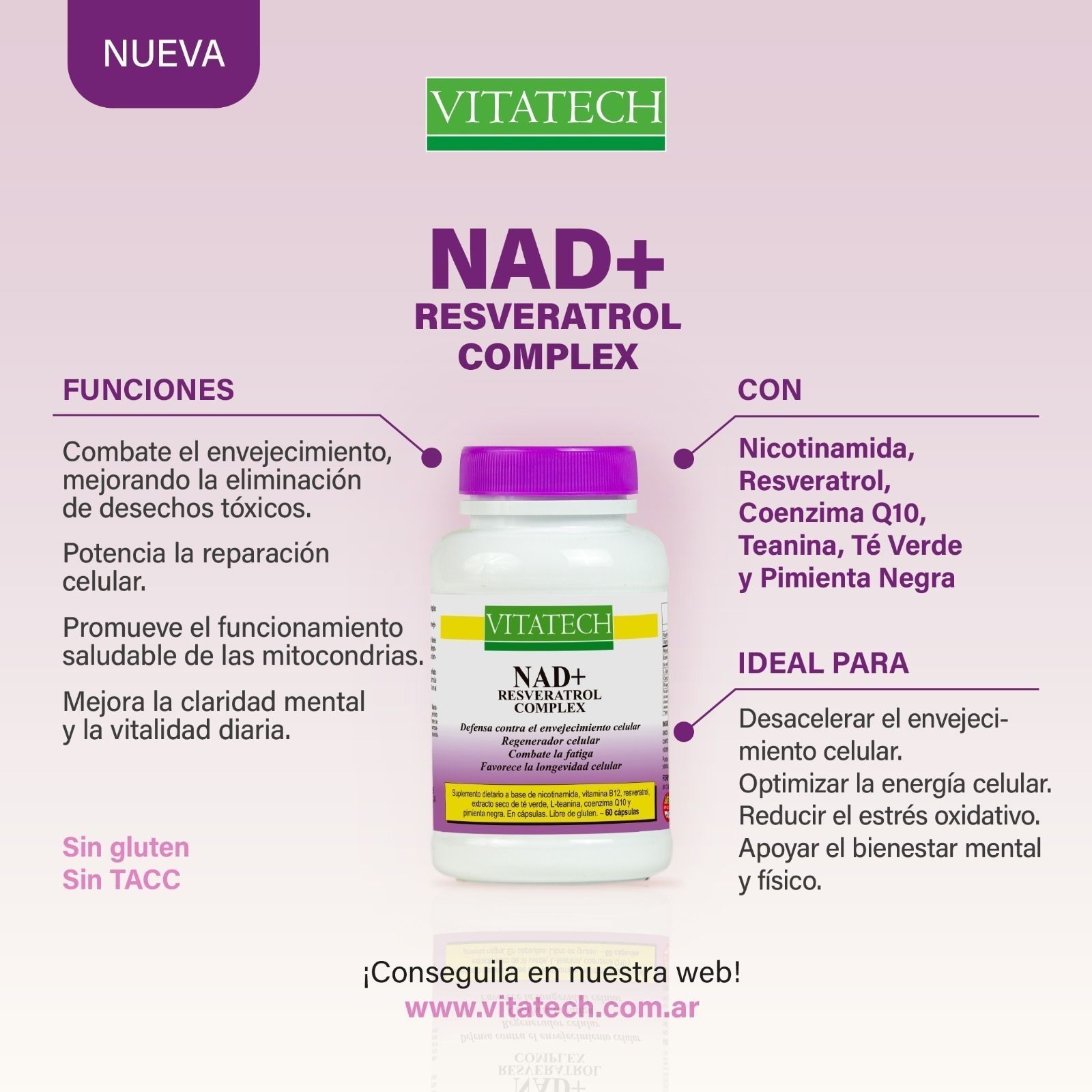 NAD+ Resveratrol Complex de Vitatech