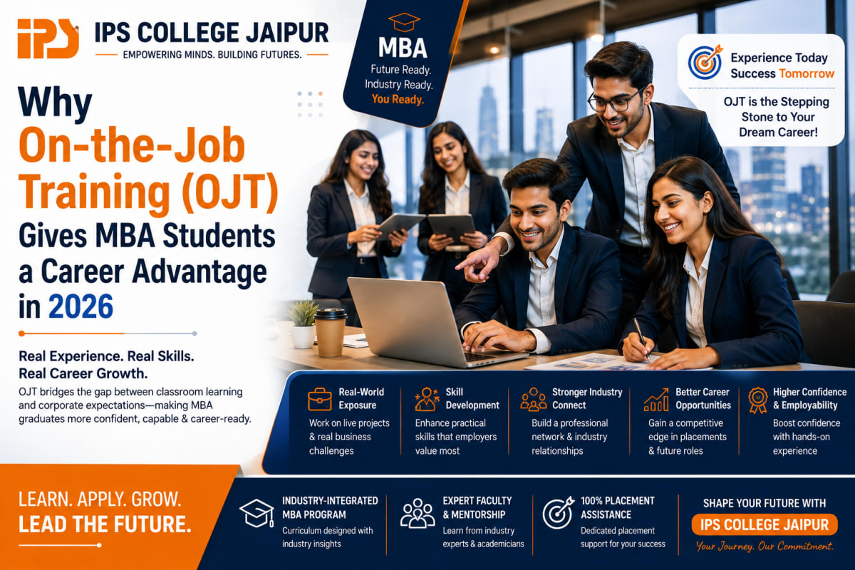 MBA students participating in On-the-Job Training (OJT) and corporate learning at IPS Business School Jaipur