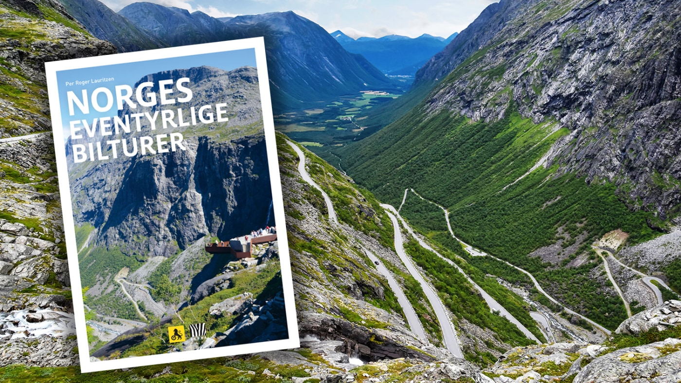 Bokforside plassert på et bilde av Trollstigen
