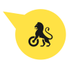 Illustrasjon av snakkeboble med logo.