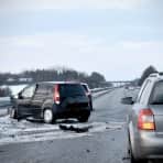 ulykke på motorvei, vinterføre