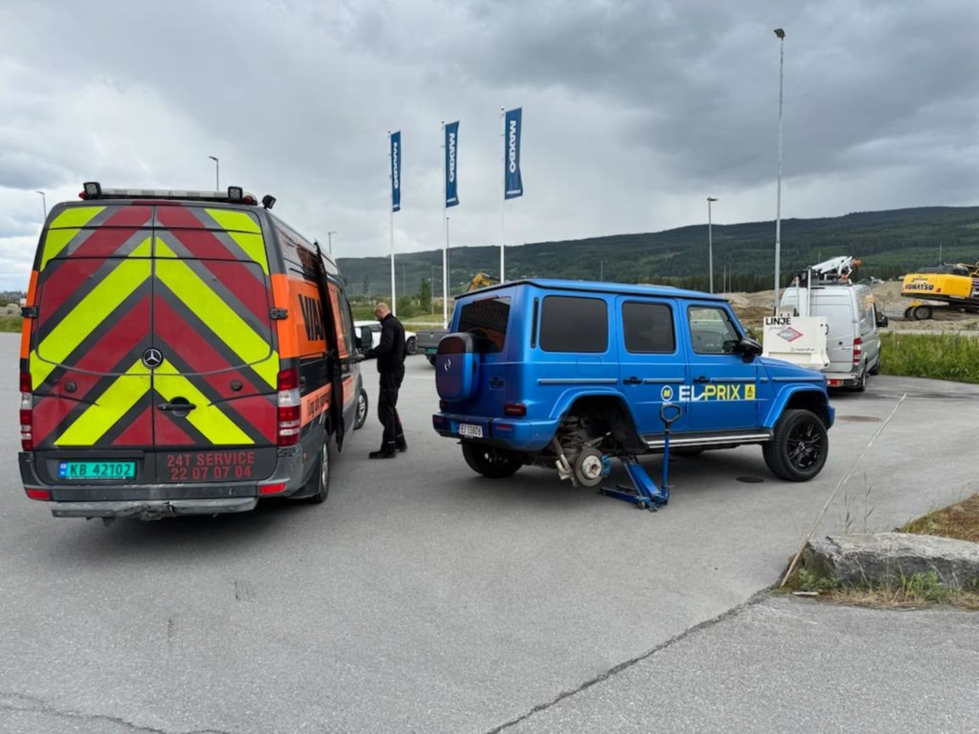 bil får hjelp