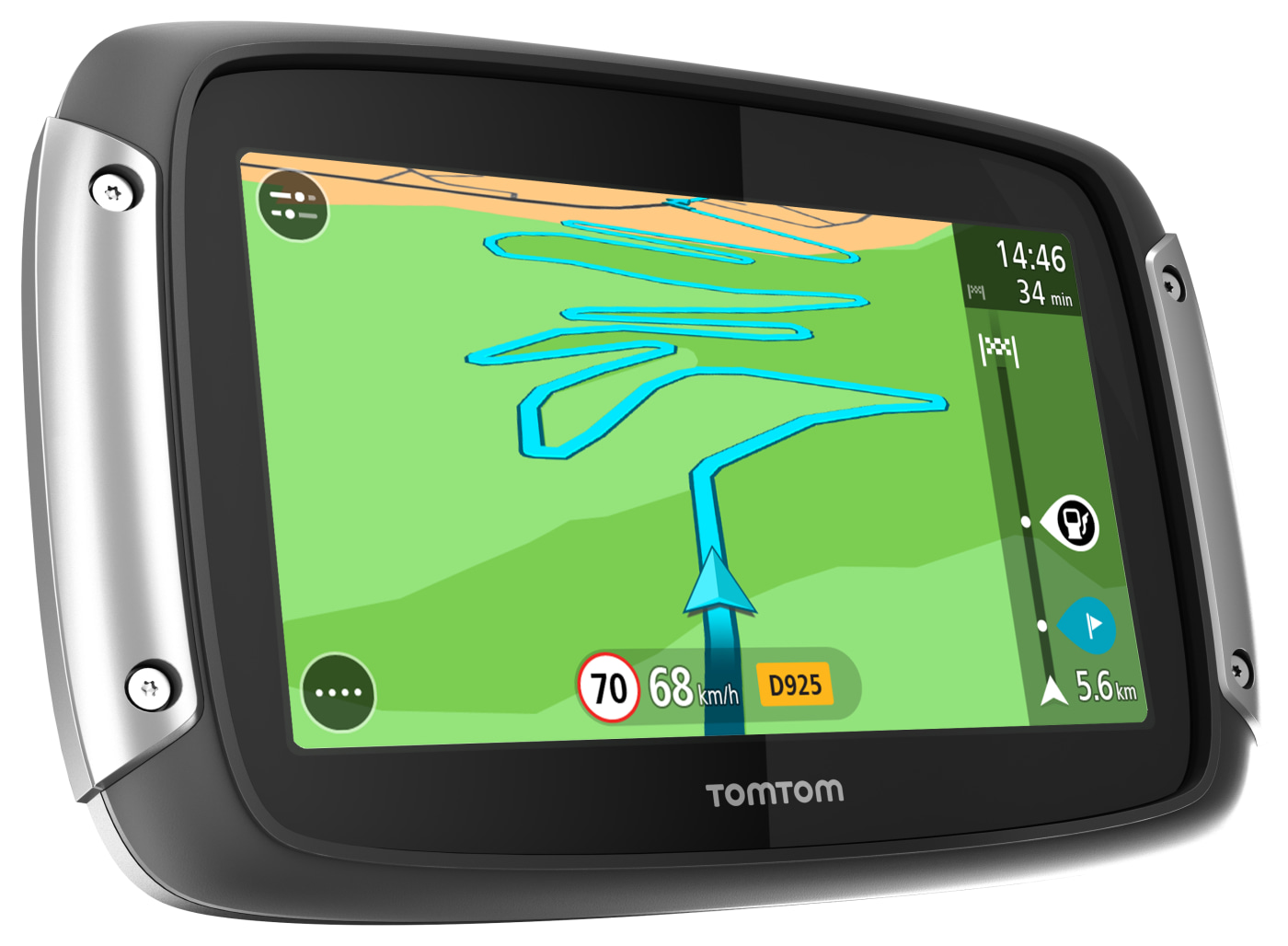 TomTom Raider enhetene finner det de kaller «Winding Roads» funksjonen, som enkelt lager spennende ruter.  