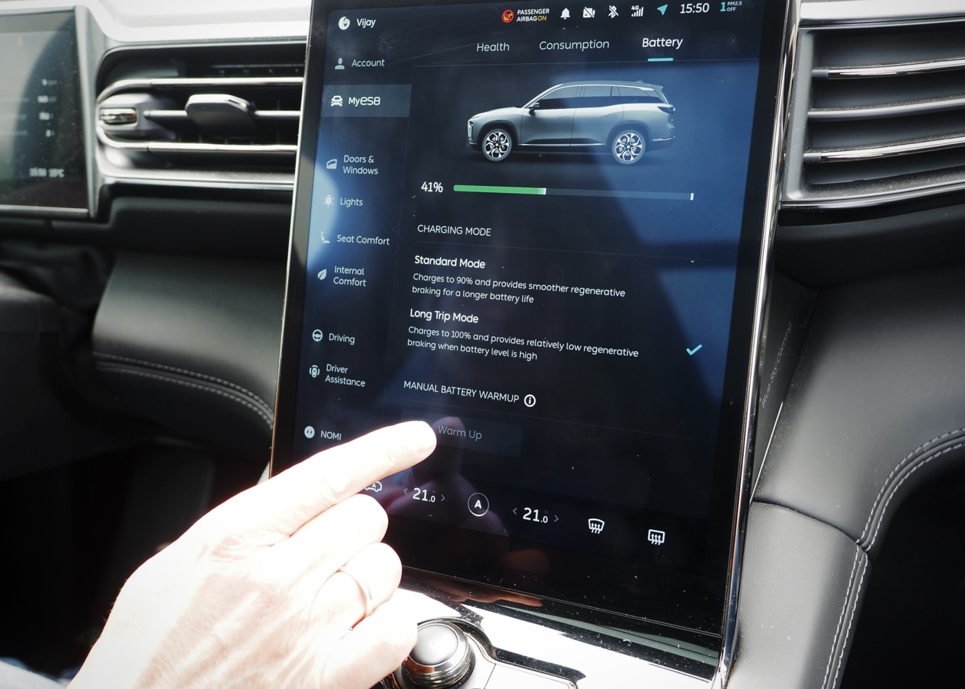 start motorvarme på dashboard i elbil
