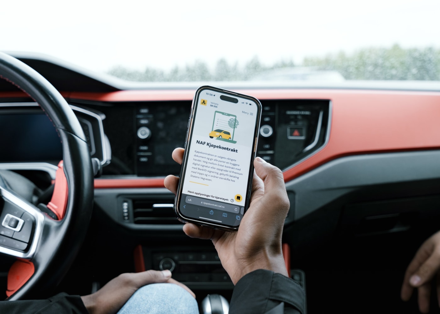 kjøpekontrakt på mobilskjerm