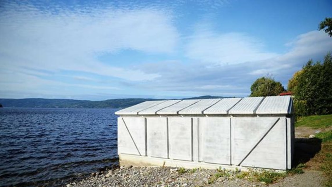 Båthus i betong. 