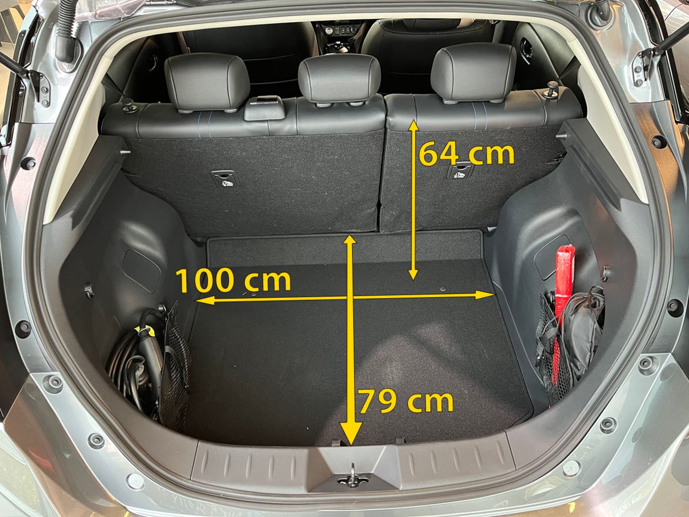 Bagasjerommet i Nissan Leaf 59 kWh.