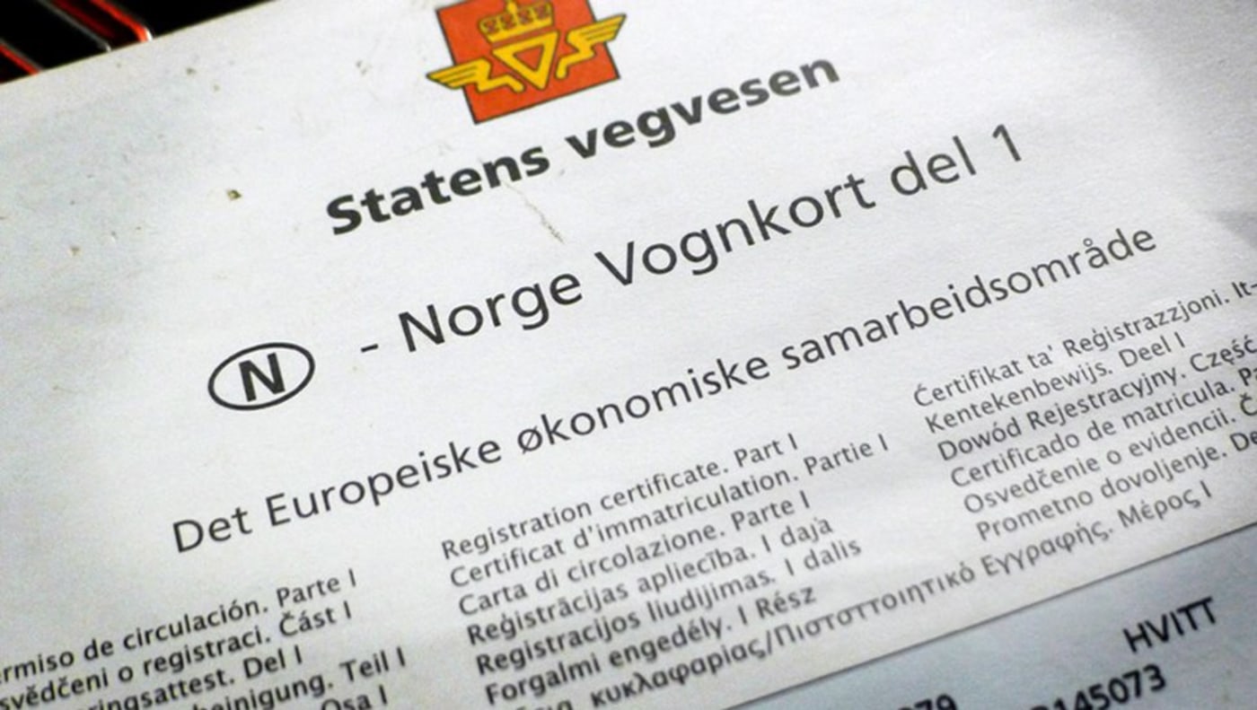 Forsiden til et vognkort
