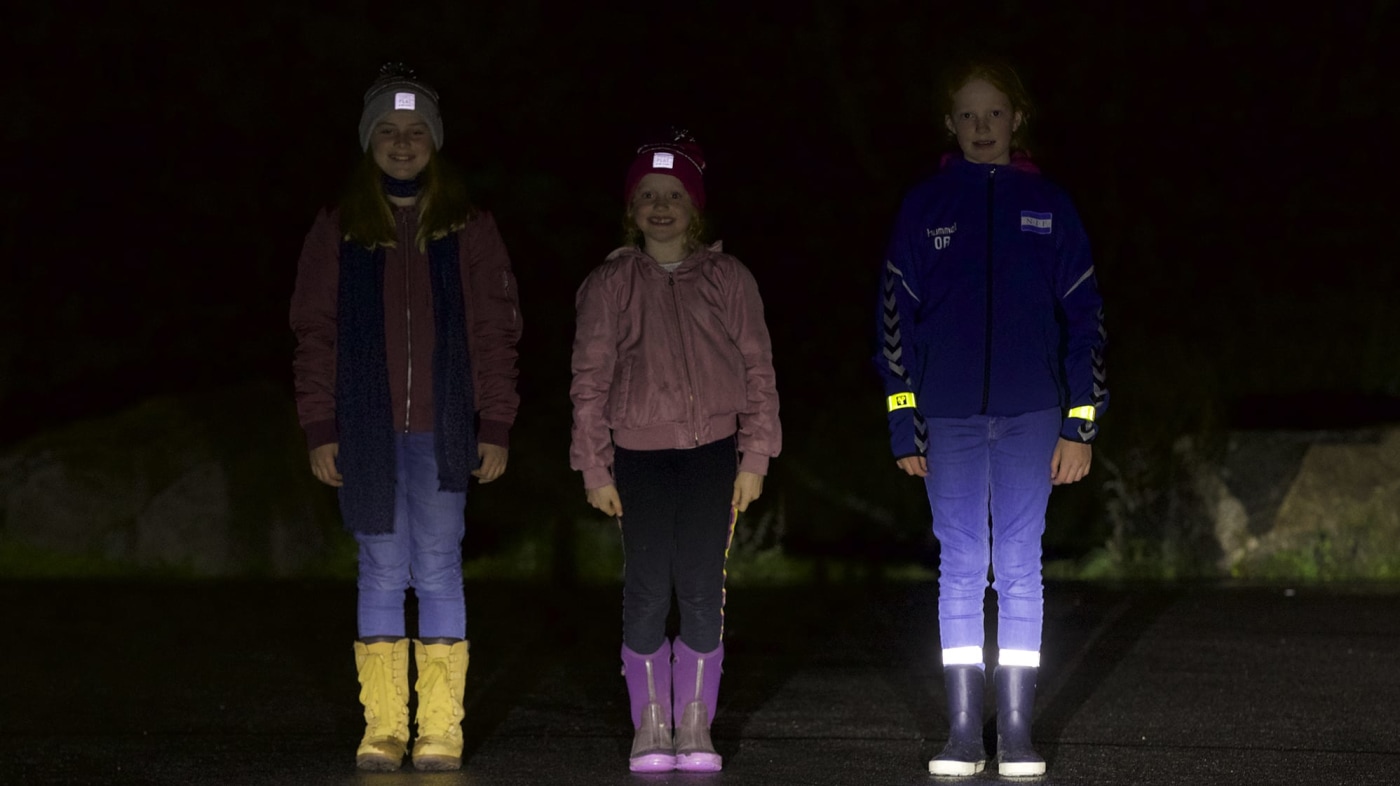 luer med refleks i mørket
