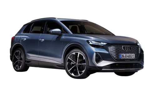 Dypetset bilde av en Audi Q4 etron.
