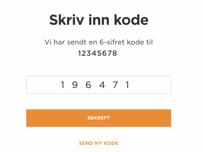 Klikk på ny kode og bekreft circle k