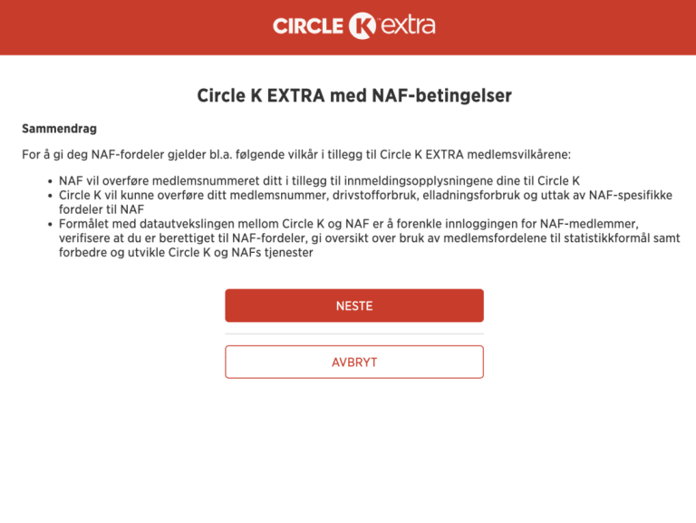 NAF-vilkår hos Circle K