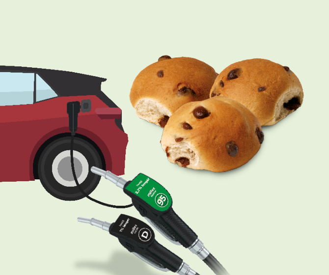 Lad bilen elle fyll drivstoff. Få boller hos Circle K