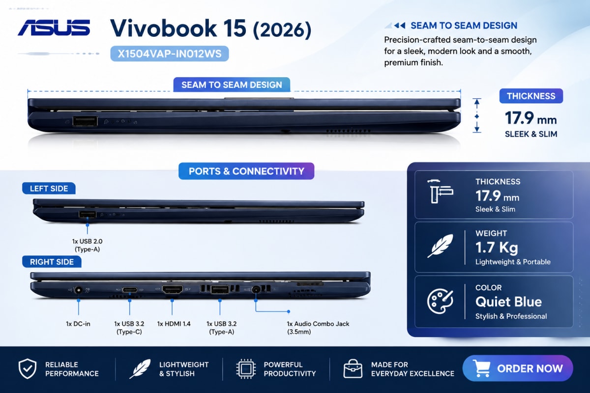 ASUS Vivobook 15 X1504VAP-IN012WS – Intel Core 5 120U | 8GB | 512GB SSD — photo 5