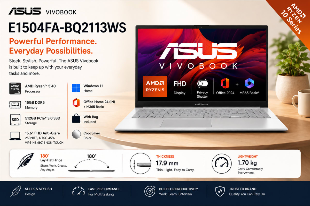 ASUS Vivobook Go 15 E1504FA-BQ2113WS – AMD Ryzen 5 40 | 16GB | 512GB SSD — photo 2