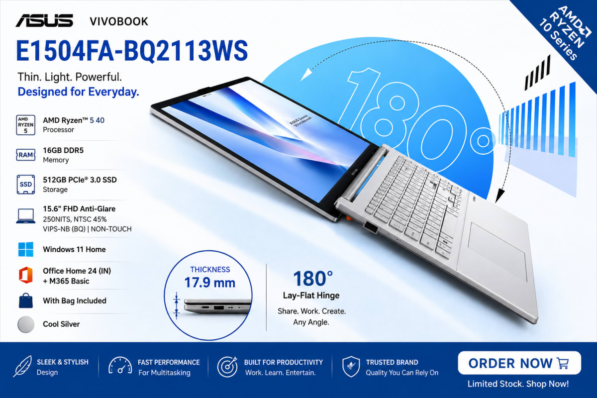 ASUS Vivobook Go 15 E1504FA-BQ2113WS – AMD Ryzen 5 40 | 16GB | 512GB SSD — photo 3